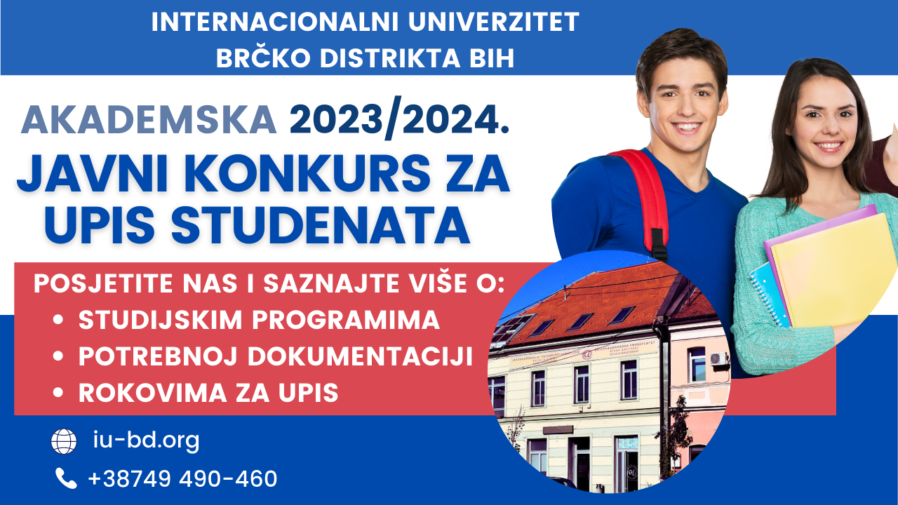 JAVNI KONKURS ZA UPIS STUDENATA U ŠKOLSKU 2023/2024. GODINU (DRUGI ROK) 